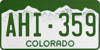 CO license plate AHI359