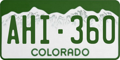CO license plate AHI360