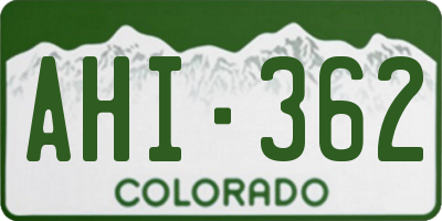 CO license plate AHI362