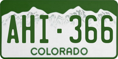 CO license plate AHI366
