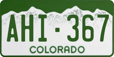 CO license plate AHI367