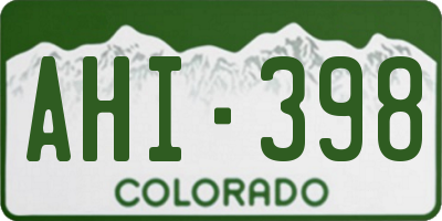 CO license plate AHI398