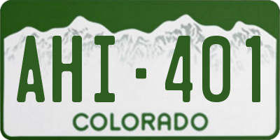 CO license plate AHI401