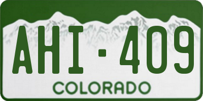CO license plate AHI409