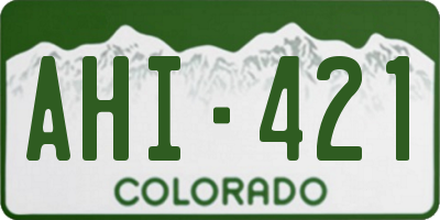 CO license plate AHI421