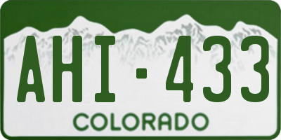 CO license plate AHI433