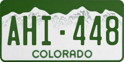 CO license plate AHI448