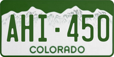 CO license plate AHI450