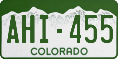 CO license plate AHI455