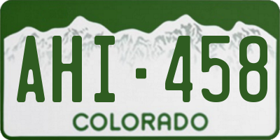 CO license plate AHI458