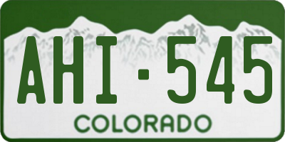 CO license plate AHI545
