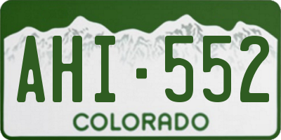 CO license plate AHI552