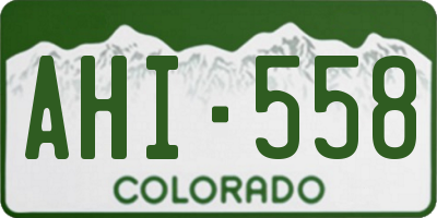 CO license plate AHI558