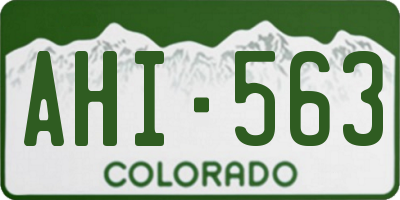 CO license plate AHI563