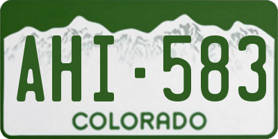 CO license plate AHI583