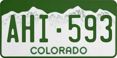 CO license plate AHI593