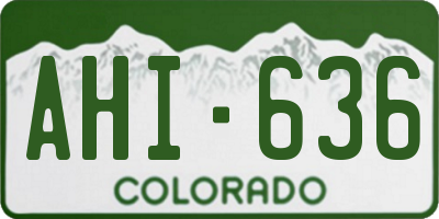 CO license plate AHI636