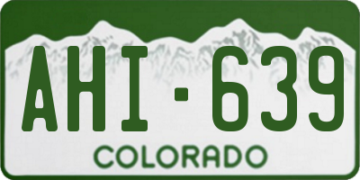 CO license plate AHI639