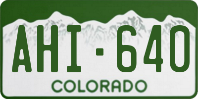 CO license plate AHI640