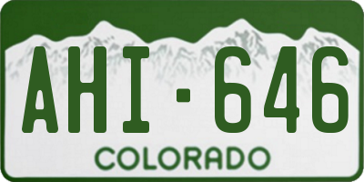 CO license plate AHI646