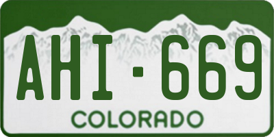 CO license plate AHI669