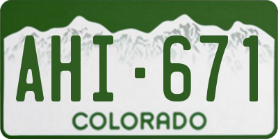 CO license plate AHI671