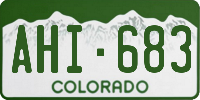 CO license plate AHI683