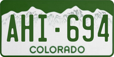 CO license plate AHI694