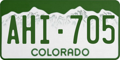 CO license plate AHI705