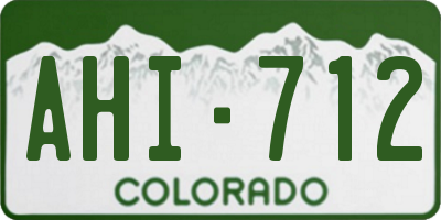 CO license plate AHI712
