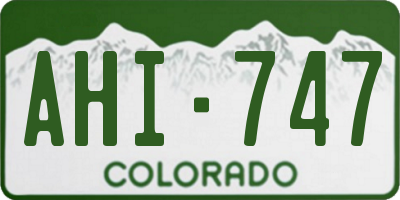 CO license plate AHI747