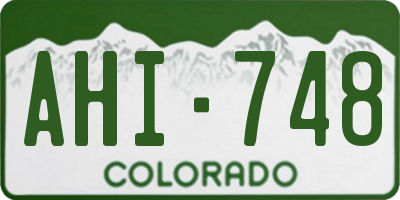 CO license plate AHI748