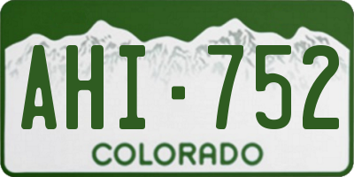 CO license plate AHI752