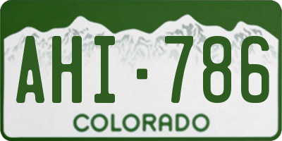 CO license plate AHI786