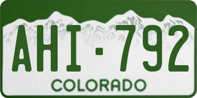 CO license plate AHI792
