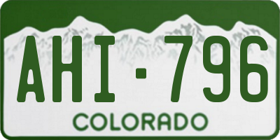 CO license plate AHI796