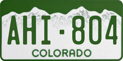 CO license plate AHI804