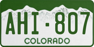 CO license plate AHI807