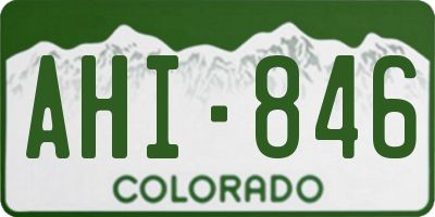 CO license plate AHI846