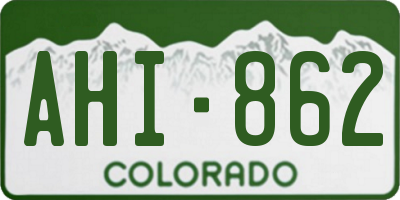 CO license plate AHI862