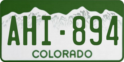 CO license plate AHI894
