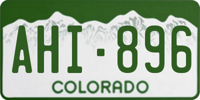 CO license plate AHI896