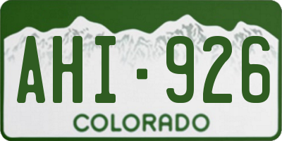 CO license plate AHI926
