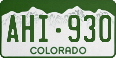 CO license plate AHI930