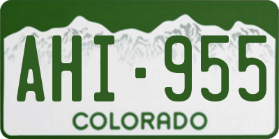 CO license plate AHI955