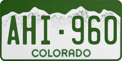 CO license plate AHI960