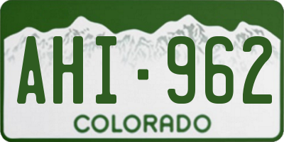CO license plate AHI962