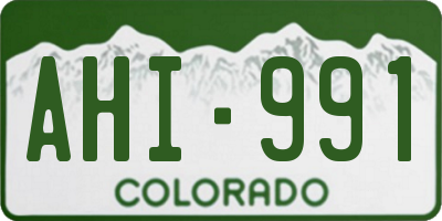 CO license plate AHI991