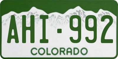 CO license plate AHI992