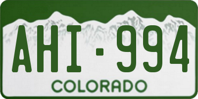 CO license plate AHI994